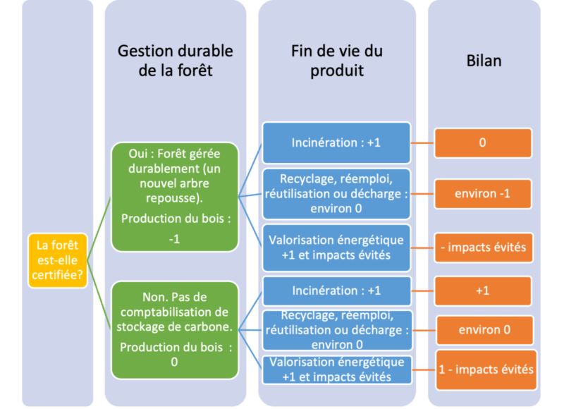 Bilan en carbone biogénique sur le cycle de vie du bois